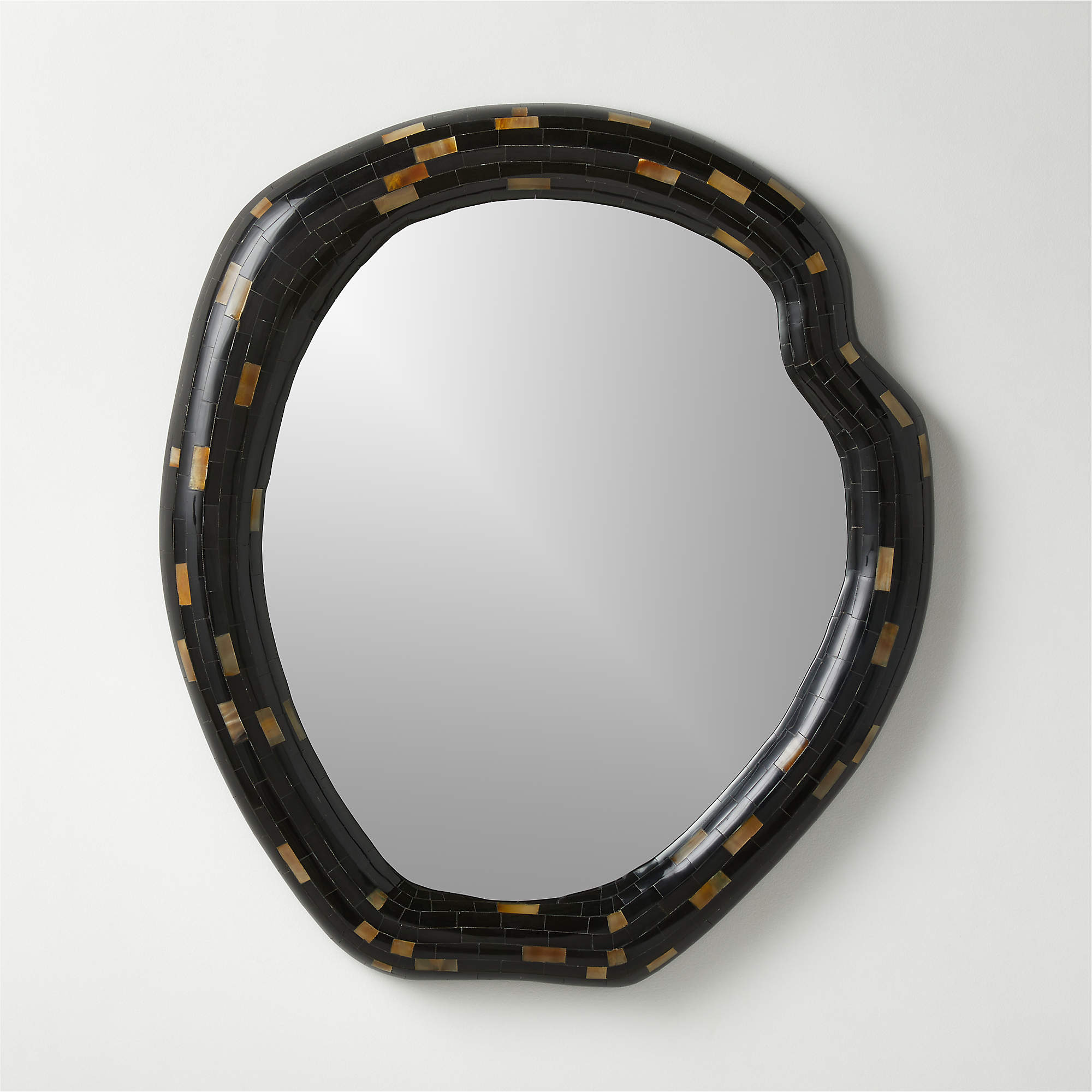 Horn Modern Black Round Wall Mirror 31.75"x36.5" + Reviews CB2 Canada