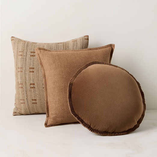 Organic Hues Throw Pillow Cover Set with Down-Alternative Inserts