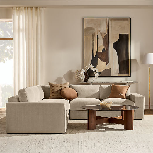 Berkeley Taupe Performance Velvet Right-Arm Sofa