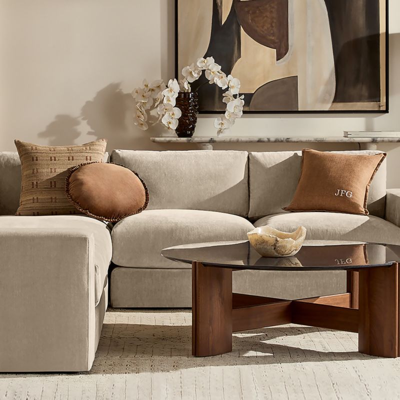 Elise Tobacco Brown Velvet Round Throw Pillow 18" - image 6 of 7