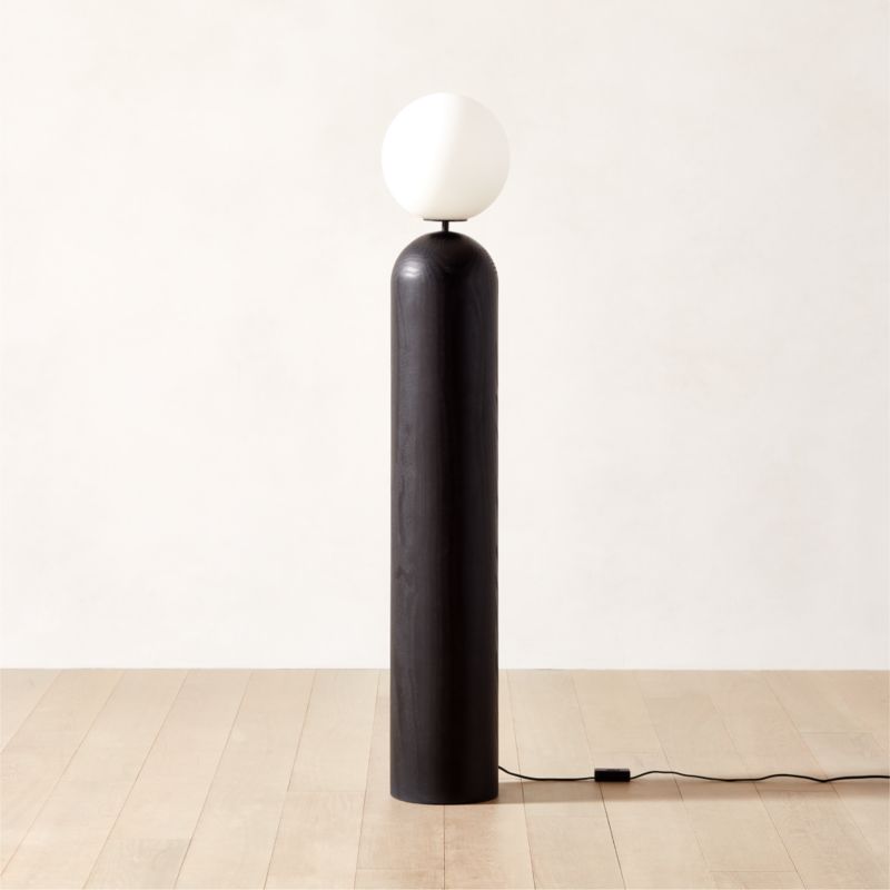 Ori Globe Floor Lamp with Black Wood Base - image 2 of 8