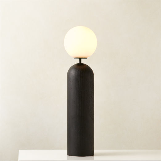 Ori Globe Table Lamp with Black Wood Base