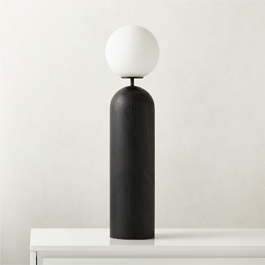 Ori Globe Table Lamp with Black Wood Base