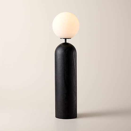 Ori Globe Table Lamp with Black Wood Base