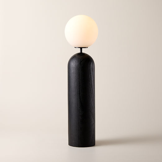 Ori Globe Table Lamp with Black Wood Base