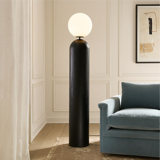 Ori Globe Floor Lamp with Black Wood Base