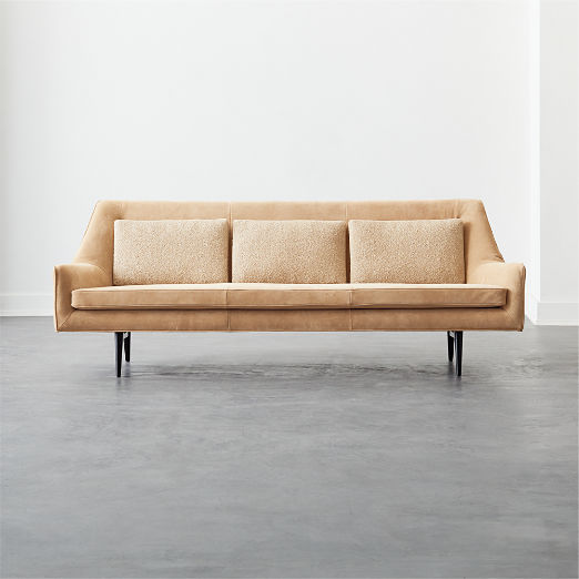 Origami Suede and Boucle Sofa Model 3147