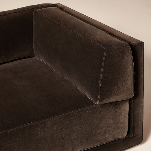 Oriole 4-Piece L-Shaped Dark Brown Performance Velvet Modular Sectional Sofa with Ottoman
