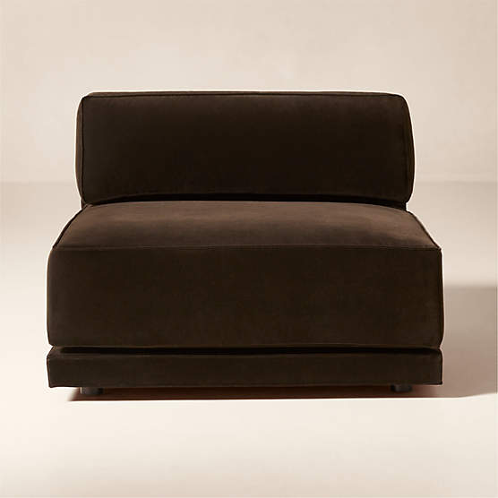 Oriole Dark Brown Performance Velvet Armless Chair