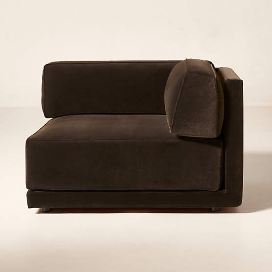 Oriole Dark Brown Performance Velvet Corner Chair