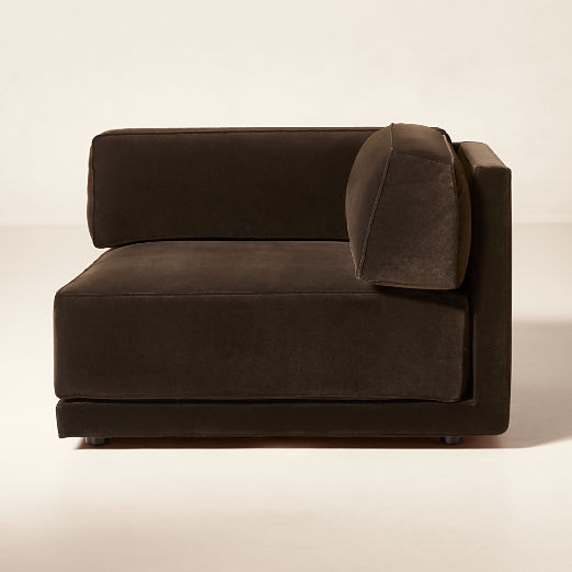 Oriole Dark Brown Performance Velvet Corner Chair