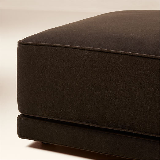 Oriole Dark Brown Performance Velvet Ottoman