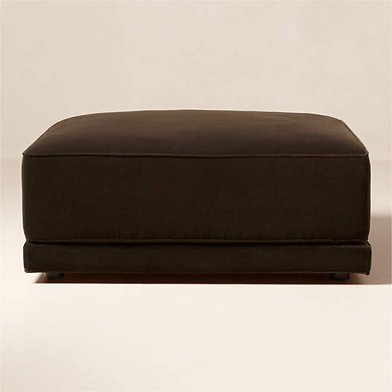 Oriole Dark Brown Performance Velvet Ottoman