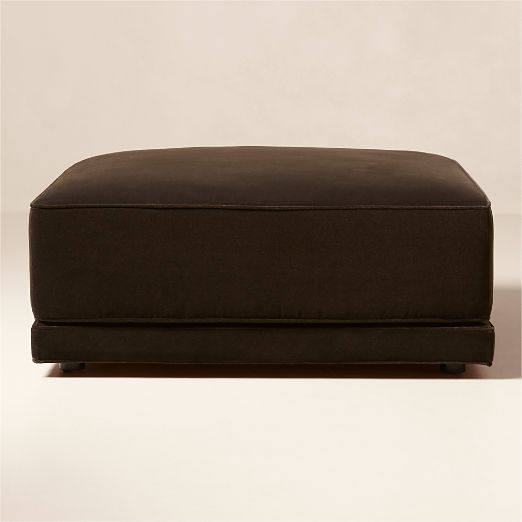 Oriole Dark Brown Performance Velvet Ottoman