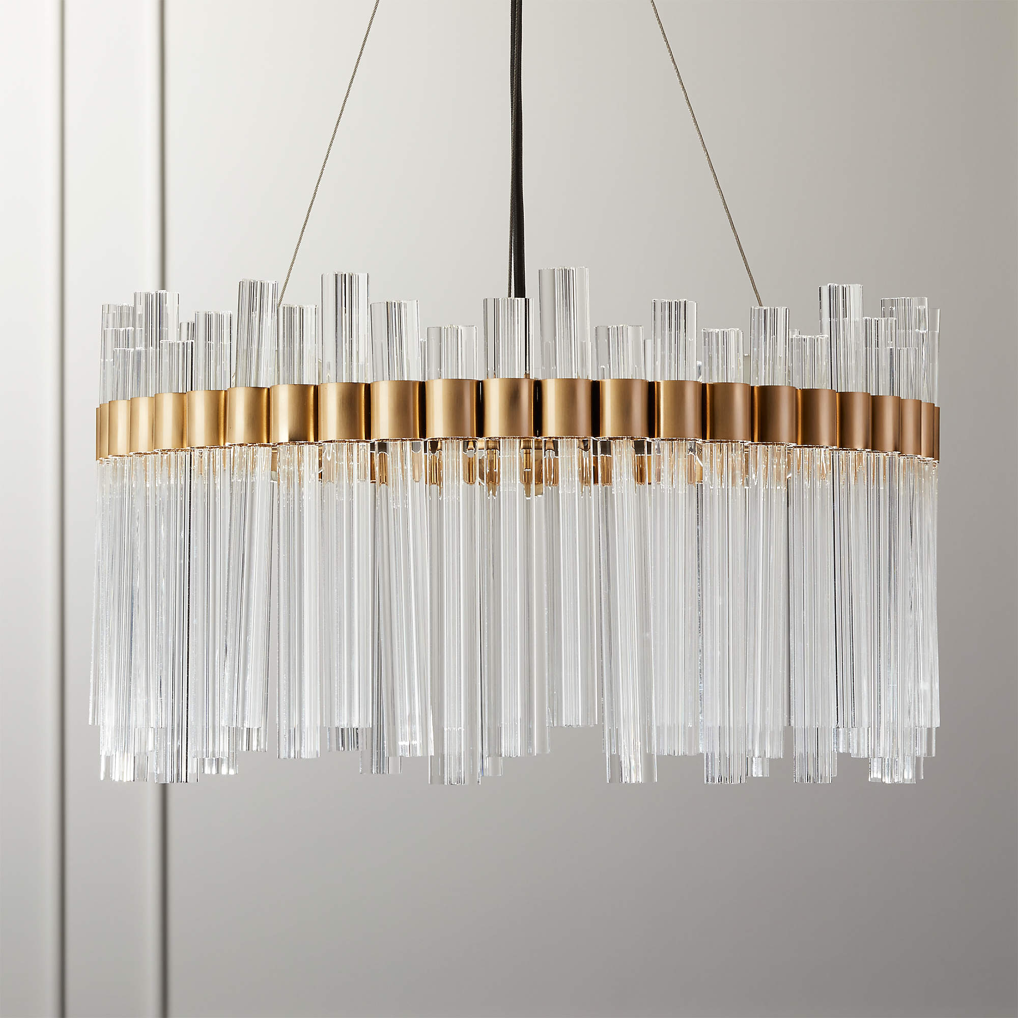 Orion Modern Glass Crystal Chandelier + Reviews | CB2