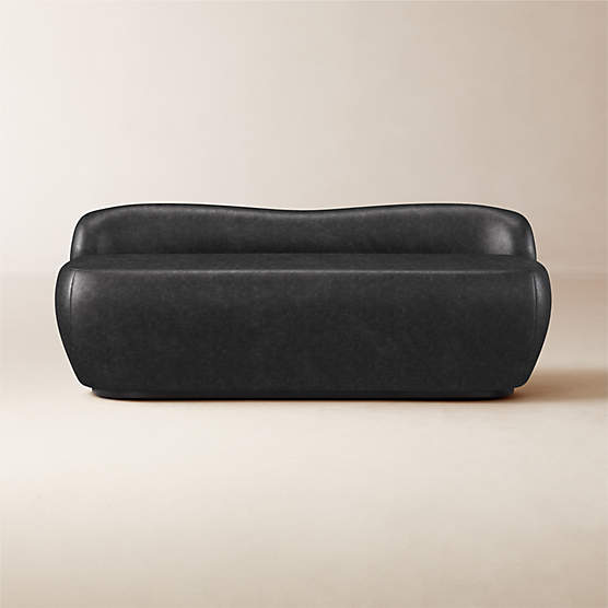 Orleans 61" Bello Black Leather Bench