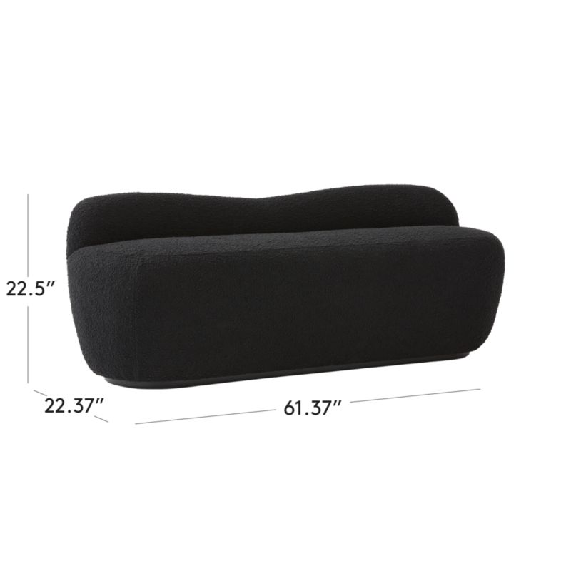 View Orleans 62" Black Boucle Upholstered Bench - image 3 of 12