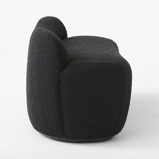 Orleans 62" Black Boucle Upholstered Bench