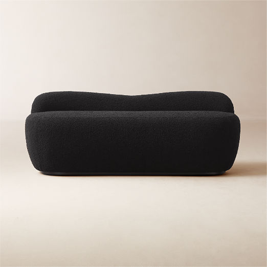 Orleans 62" Black Boucle Upholstered Bench