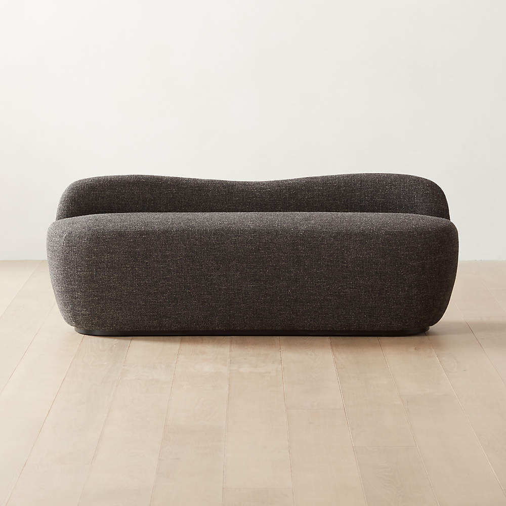 charcoal upholstered bench