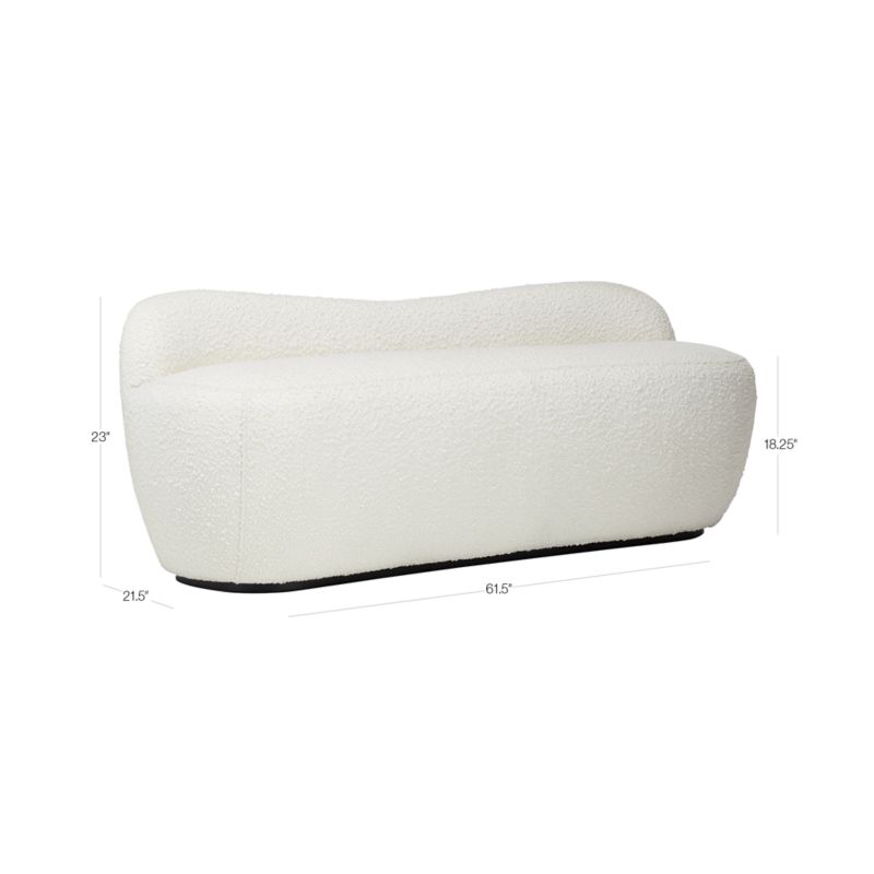 View Orleans 62" Warm White Boucle Upholstered Bench - image 3 of 15