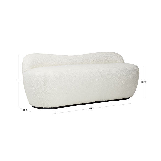 Orleans 62" Warm White Boucle Upholstered Bench