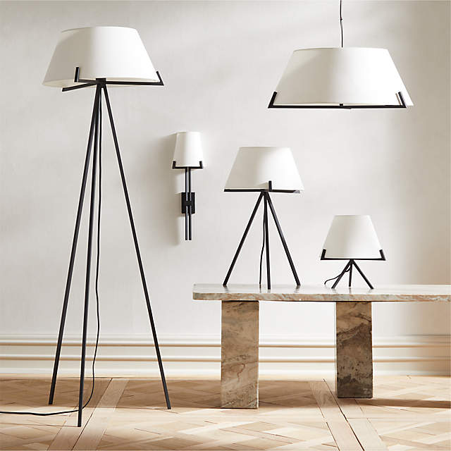 Ornado Black Floor Lamp Reviews Cb2, Tripod Floor Lamp With Shelves Aldi