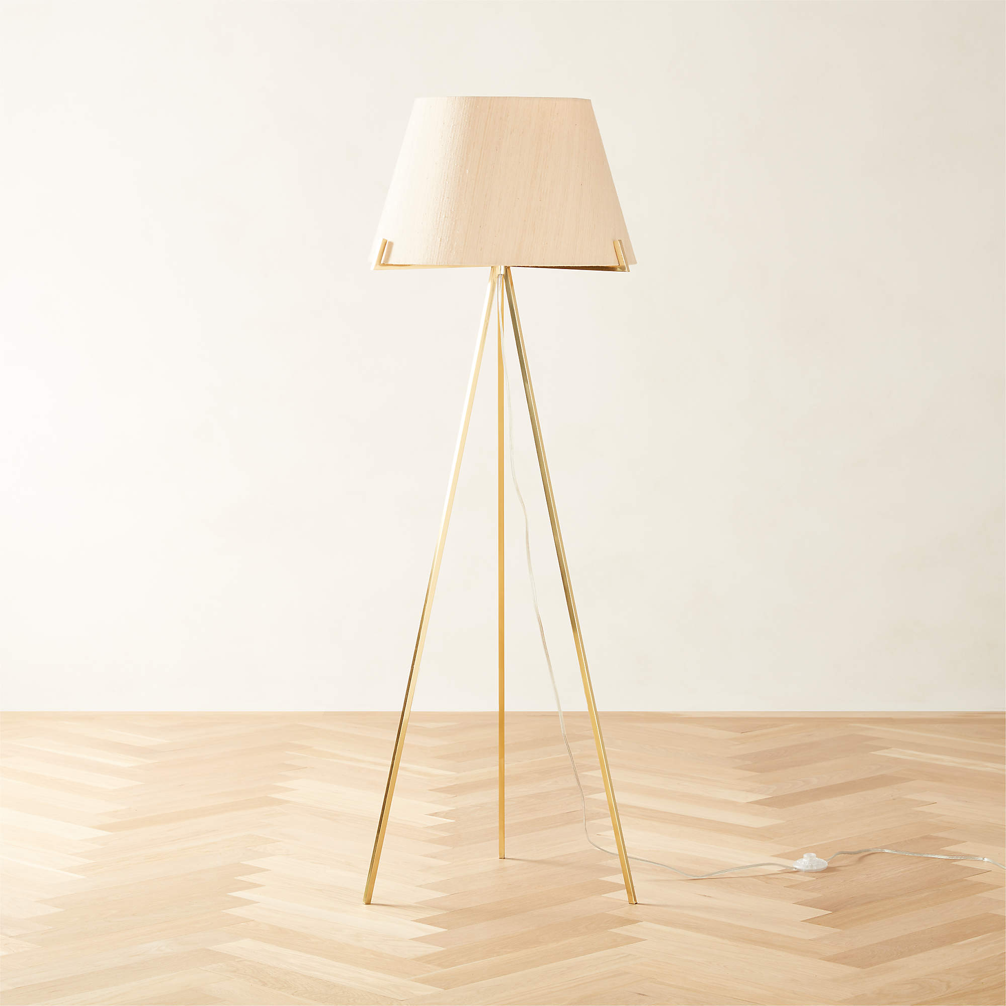 Ornado Modern Polished Brass Floor Lamp II + Reviews CB2