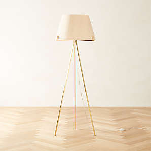 cb2 gold floor lamp