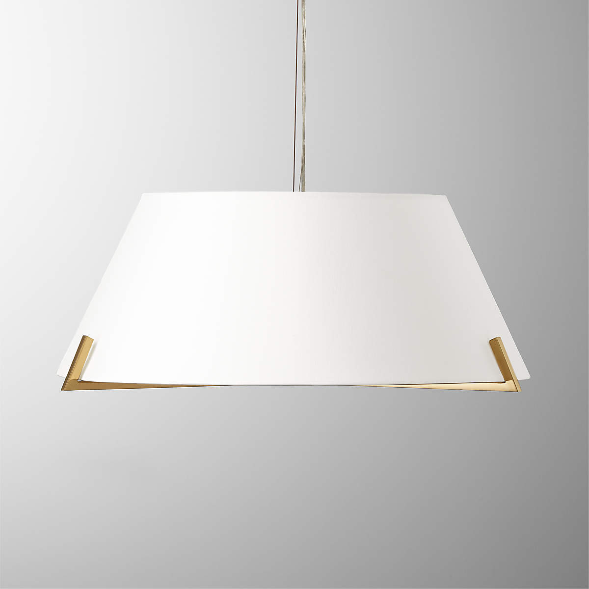 Ornado Polished Brass Shaded Pendant Light (Open Larger View)