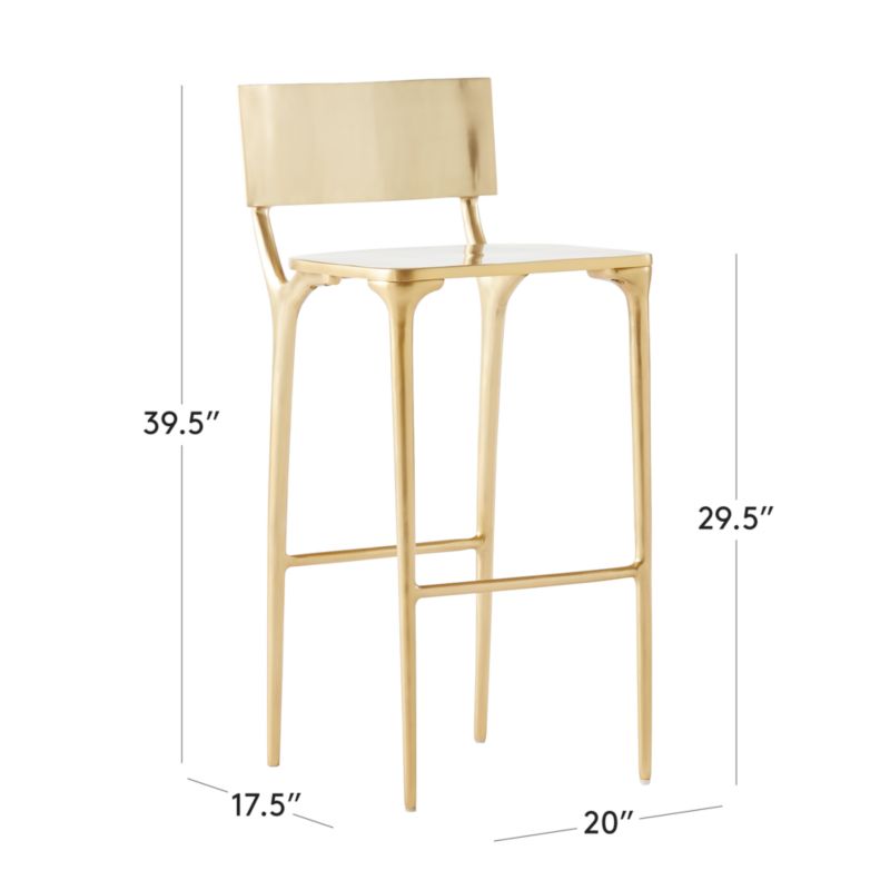 View Oro Gold Metal Bar Stool - image 3 of 9