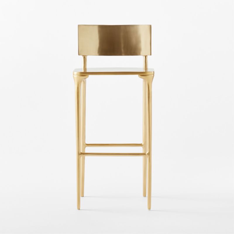 Oro Modern Gold Metal Outdoor Bar Stool Reviews CB2