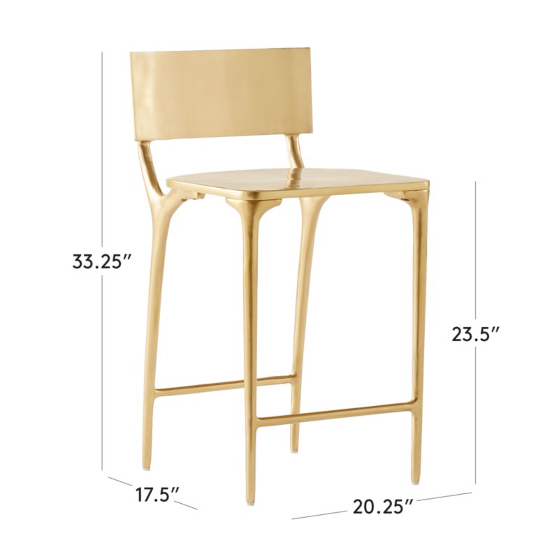 View Oro Gold Metal Counter Stool - image 3 of 9