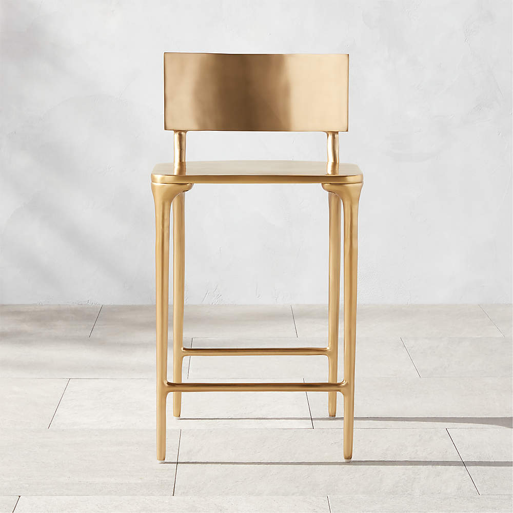 Oro Modern Gold Metal Outdoor Counter Stool Reviews CB2