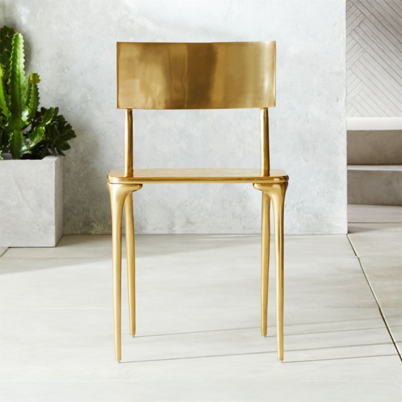 Gold metal 2024 dining chair