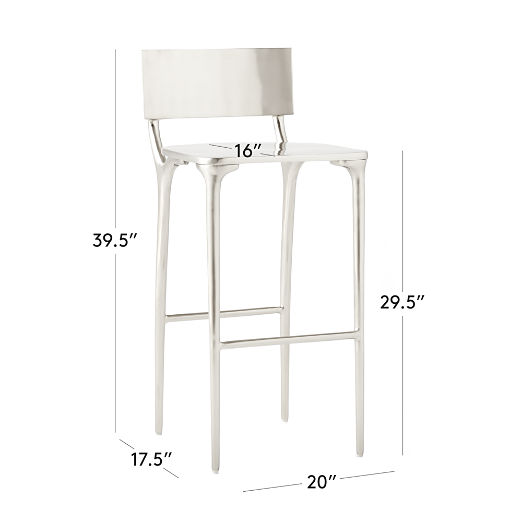 Oro Polished Silver Bar Stool by Azeeza