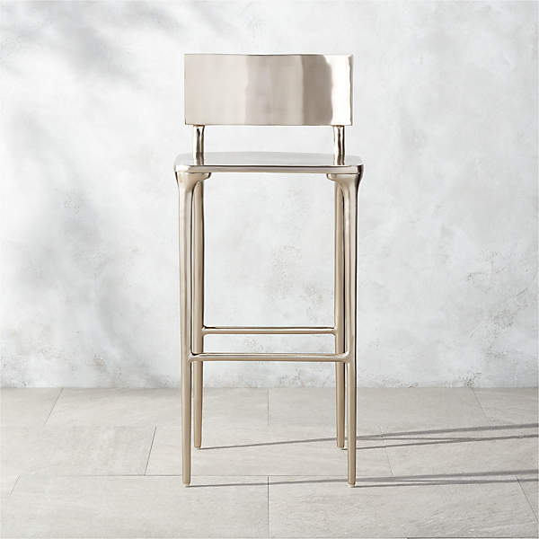 Oro Polished Silver Bar Stool by Azeeza