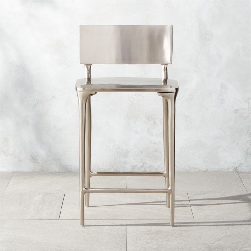 Oro Polished Silver Bar Stools by Azeeza