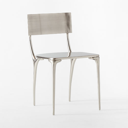 Oro Polished Silver Dining Chair by Azeeza