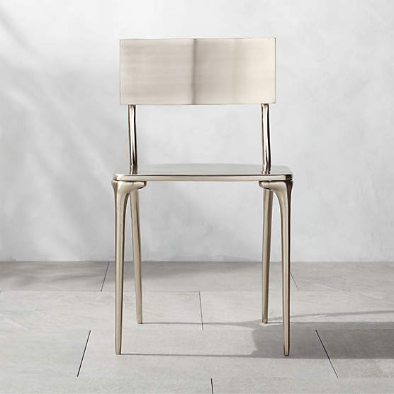 Oro Polished Silver Dining Chair by Azeeza