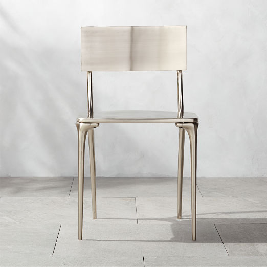 Oro Polished Silver Dining Chair