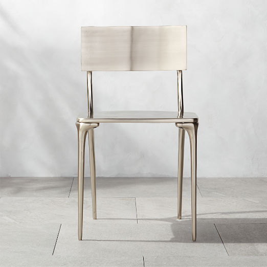 Oro Polished Silver Dining Chair by Azeeza