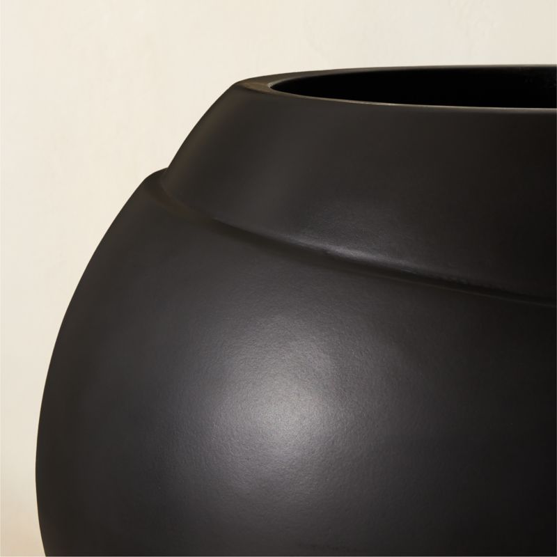 Ortice Round Black Indoor/Outdoor Planter Short - image 4 of 7