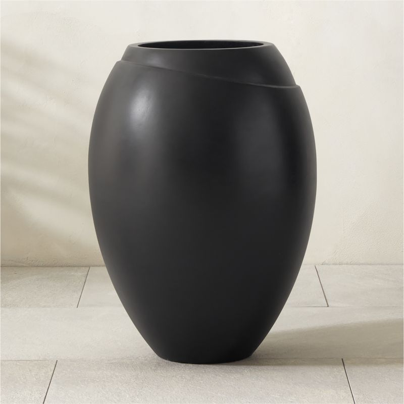 Ortice Round Black Indoor/Outdoor Planter Tall - image 0 of 7