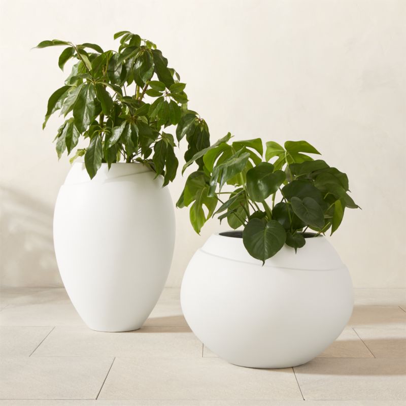 Ortice Round White Indoor/Outdoor Planter Tall - image 2 of 7