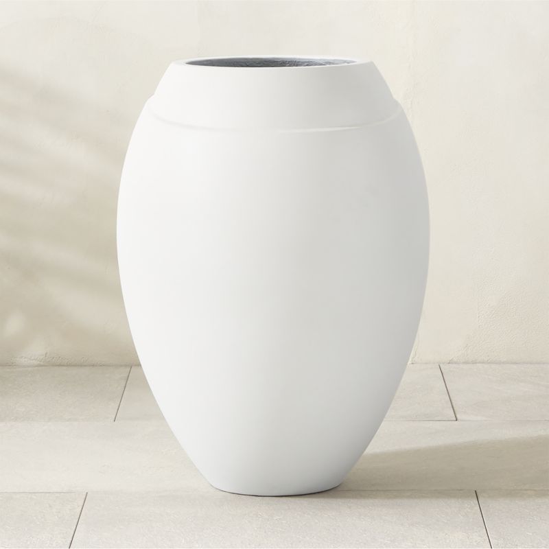 Ortice Round White Indoor/Outdoor Planter Tall - image 0 of 7