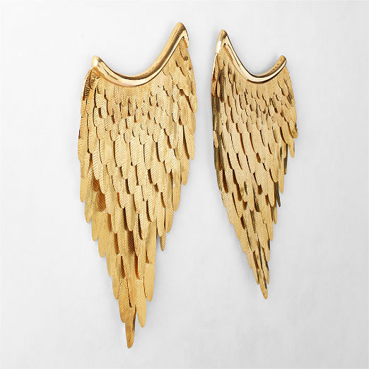 'Ortuno Wings' Unlacquered Brass Wall Art