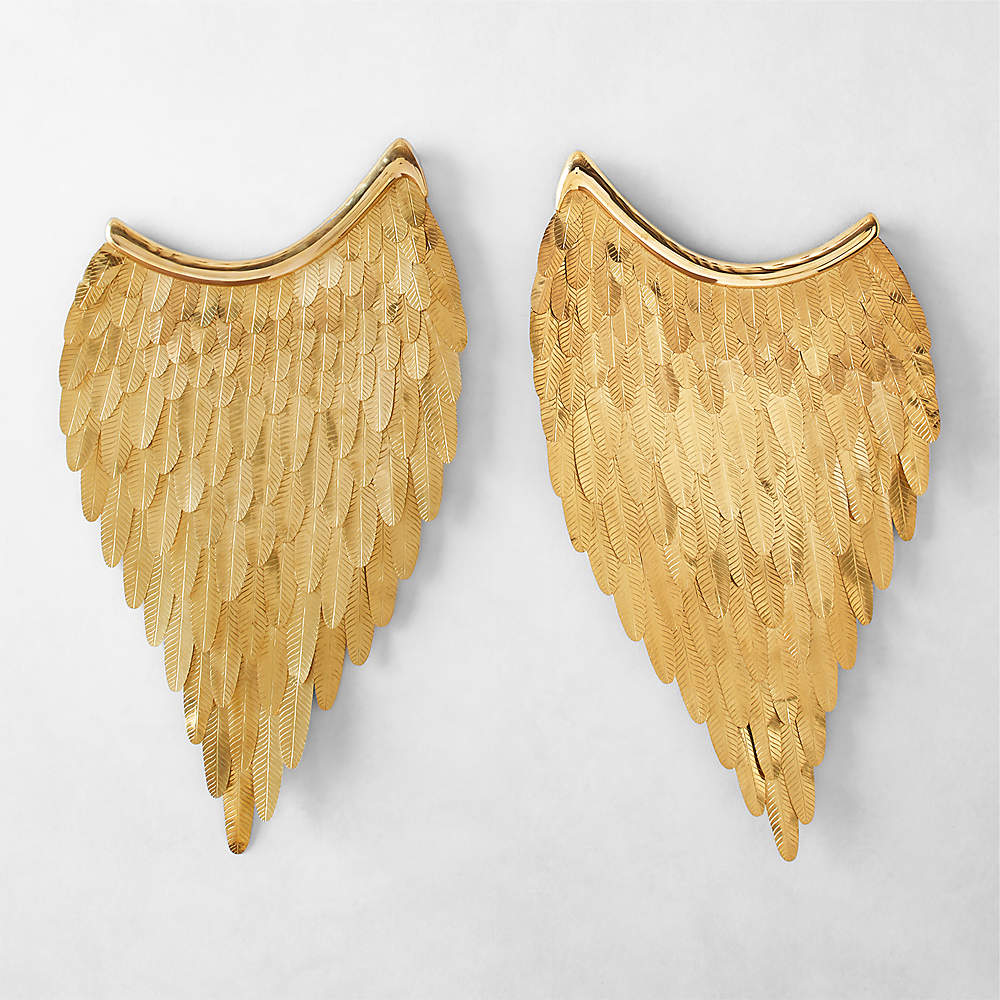 Ortuno Wings' Unlacquered Brass Wall Art