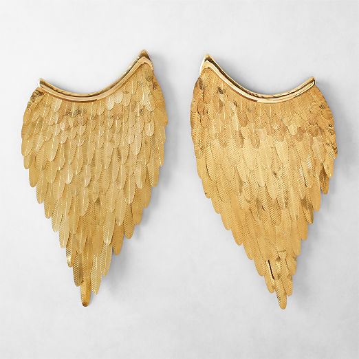 'Ortuno Wings' Unlacquered Brass Wall Art