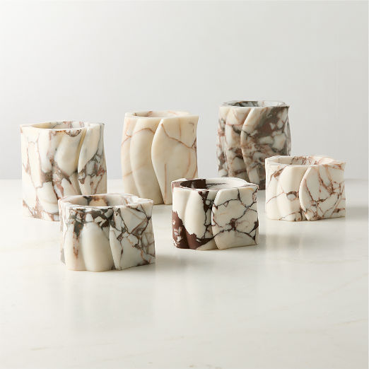 Otalora Cocoa Marble Pillar Candle Holders